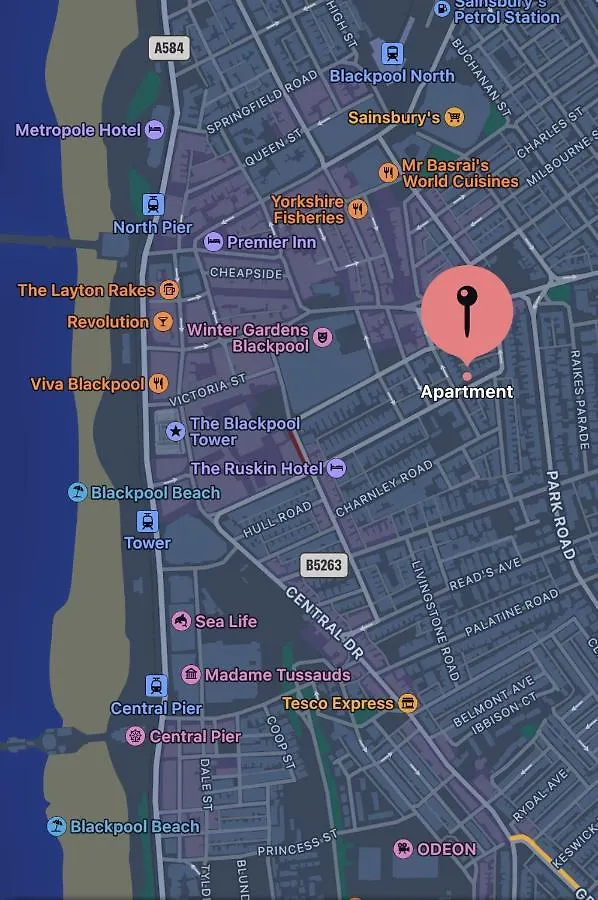 Apartment Safari Apartment, Free Parking, 10Min Walk To Blackpool Tower, Sleeps 12
